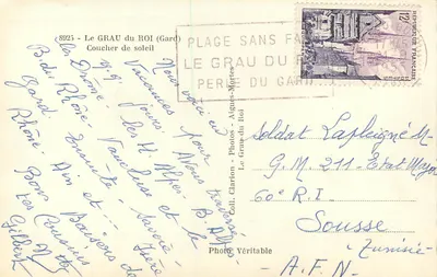 Zachód słońca — Le Grau-du-Roi (Gard) — Fotografie - Cl. Clarion — Rewers