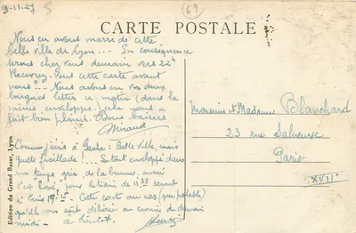 LYON — Ponte da Guillotière — Hotel-Dieu e Coteau de Fourvière — Verso