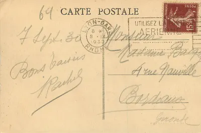 LYON — Ogólny widok na Serin i Vaise — Widok z restauracji Gay — Fot. Combier-Macon — Rewers