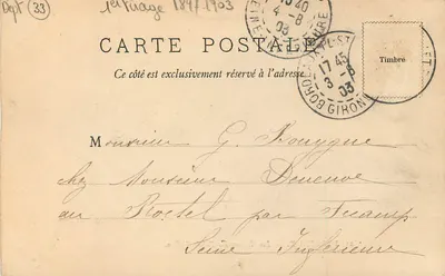 Bordeaux — Ruiny Pałacu Galliena — W.F. Déposé — Rewers