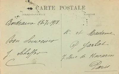 Bordeaux — Les Allées de Tourny — C.B. — Verso