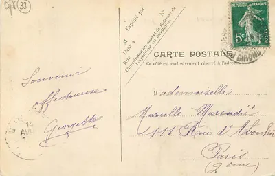 Bordeaux — O Ponte de Ferro — V.P. Paris. No. 51 — Verso