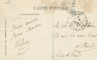 Bordeaux — Colunas Rostrais e Monumento dos Girondinos — C. B. — Verso