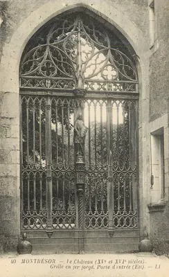 Montrésor — O Castelo (séculos XV e XVI). — Grade de Ferro Forjado, Porta de Entrada (Leste). — L.1