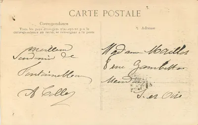 Fontainebleau — Rathaus — Verlag unbekannt, n° 96 — Rückseite