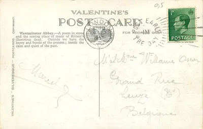 Westminster Abbey, London — Valentine's Postcard n°16801 — Rewers
