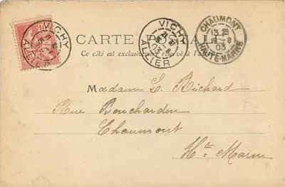 Arredores de VICHY - Castelo Bourbon-Busset — Edição Gitella, fot. Nice, n° 8280 — Verso