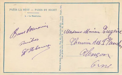 Paryż w nocy — La Madeleine — Paryż — Rewers