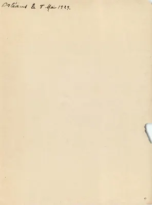 Katedra Najświętszej Maryi Panny w Orléans — gotycka fasada z rożnami — datowana 5 maja 1929 — Rewers
