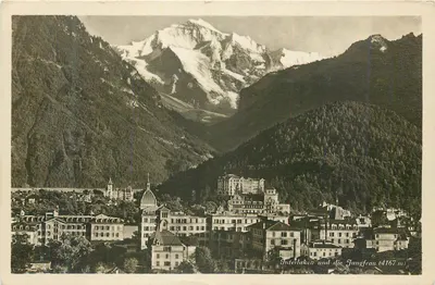 Interlaken e a Jungfrau (4167 m) — vista panorâmica — Wehrli-Verlag, Kilchberg (Z'ch.)