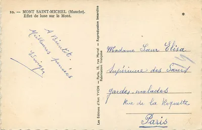 Monte Saint-Michel — Efecto de la luna sobre el Monte — YVON — Reverso