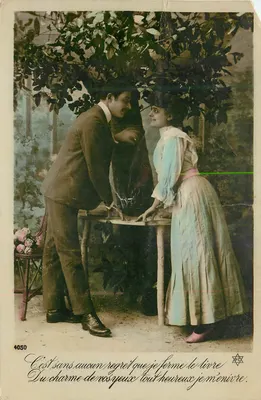 Bilhete postal antigo C'est Sans aucun Regret que je Ferme le Livre Du Charme de Vos Yeux tout Heureux je M'enivre