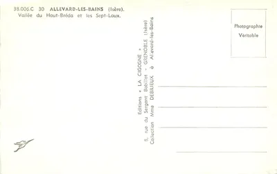 Vale do Alto-Bréda e as Sete-Laux — Allevard-les-Bains (Isère) — Edições « LA CIGOGNE » — Verso