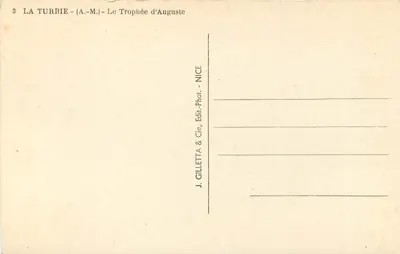 La Turbie — O Troféu de Augusto — J. Gilletta & Cie, Nice — Verso