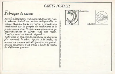 Binnenkant van een schoenfabriek — Auvergne — Édito Berger n°54 — Achterkant