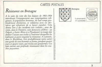 A resistência na Bretanha contra os decretos de expulsão das Irmãs — A Fação (2) — Editor C.E.E. n°469 — Verso
