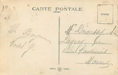 Verdun — Widok panoramiczny z wież katedry — Wydawnictwo Verdun — Rewers