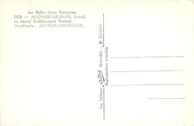 Alleyard-les-Bains — O novo Estabelecimento Termal — As Belas Alpes Francesas — Verso