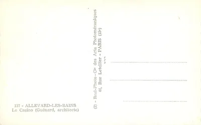 Het Casino — Allevard-les-Bains — Foto Letellier, Parijs — Achterkant
