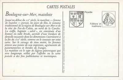 Matelote boulognoise — traje tradicional — Edición C.E.E. D2 438 403 08 — Reverso