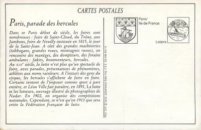 Paryż, paradę Herculiów — targ w Neuilly, 1913 — Wydawnictwo C.E.E. — Rewers