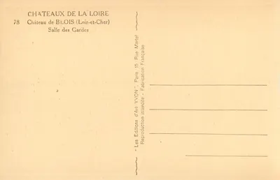 Castelo de Blois — Sala dos Guardas — Éditions Yvon — Verso