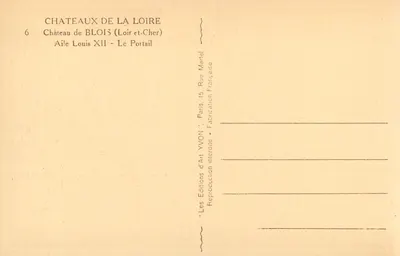 Castello di Blois — Ala di Luigi XII — Il Portale — Edizioni d'Arte Yvon — Verso