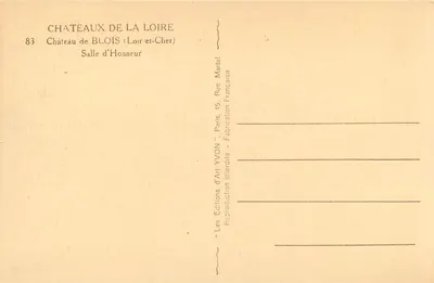 Zamek w Blois — Sala Honorów — Wydawnictwo YVON — Rewers