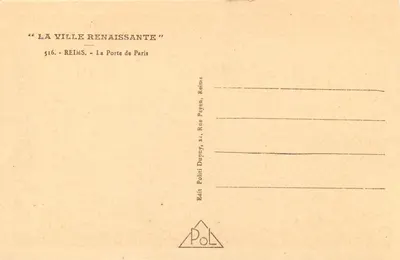 Reims — Portal do Paryża — Wydawca Politis, ulica Dupuy, Reims — Rewers