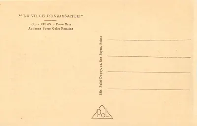 Reims — Antiga Porta Galo-Romana — Poli. Dupay, Reims — Verso