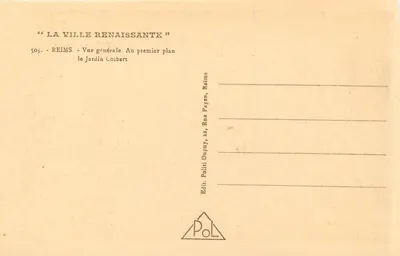 Reims — Vista geral com o Jardim Coibert — Poli — Verso