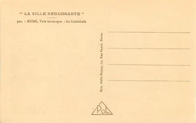 Reims — Catedral — Editor Poli, n°502 — Verso
