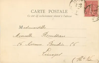 Zamek Chenonceaux — widok z mostem zwieszkowym — wydawca B. F. Paris — Rewers