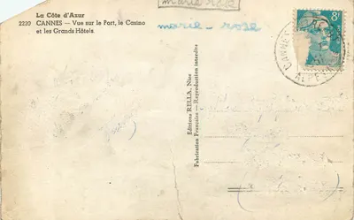 Cannes — Vue sur le Port, le Casino et les Grands Hôtels — Éditions Rella, Nice — Rewers