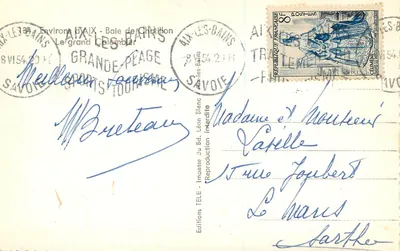 Bahía de Châtillon — Vista panorámica — Ediciones Aix-les-Bains — Reverso