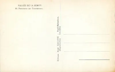Vale da Semoy — Panorama sobre Tournavaux — Edições René Gallois — Verso
