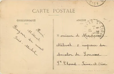 Mont-Saint-Michel — Ansicht von der Nordostseite — T. Guérin, Nachfolger, Saint-Malo — Rückseite