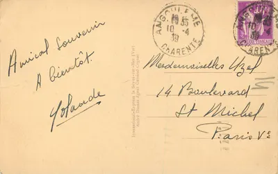Angoulême — Katedra św. Piotra (XII wiek) — Zabytek — Cl. Denizot — Rewers