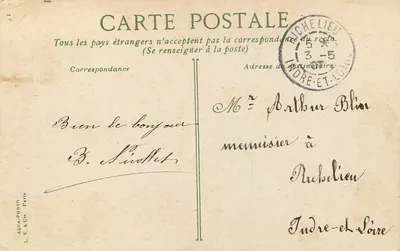 Sauvigny-sur-Vingeanne — Zamek wzniesiony — wydawca L. V. & Cie, Paryż, n° 2289 — Rewers