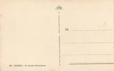Lourdes — A Gruta Milagrosa — Cie des Arts Photomécaniques — Verso