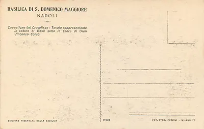 Bazylika S. Domenico Maggiore — Cappellone du Crocifisso — obraz przedstawiający upadek Jezusa pod krzyżem autorstwa Gian Vincenzo Corso — wydanie rezerwowe — Rewers