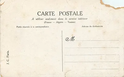 Bilhete postal antigo l'Aeroplane Farman em Voo — Verso