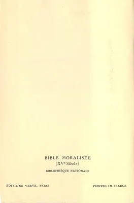 Bíblia moralizada — Século XV — Edições Verve, Paris — Verso