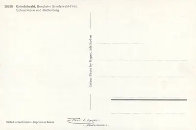 Grindelwald, Bergbahn Grindelwald-First, Schreckhorn und Mettenberg — Photo Gyger, Adelboden — Rewers