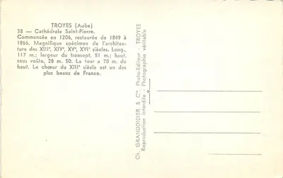 Troyes (Aube) — Katedra św. Piotra — Granddidier & Cie — Rewers