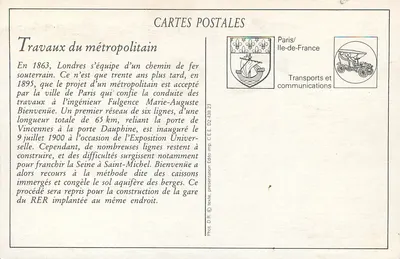 PARIS — Prace nad Metropolitainem w dużym ramieniu Seiny — Wbijanie centralnego kanału G.M. — Rewers