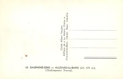 Allevard-les-Bains — Het Thermeestablissement — Uitgaven « La Maison Alpine » — Achterkant