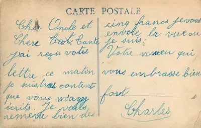 Sagonne - O Castelo da Entrada — editor N. Combier, Wagon — Verso