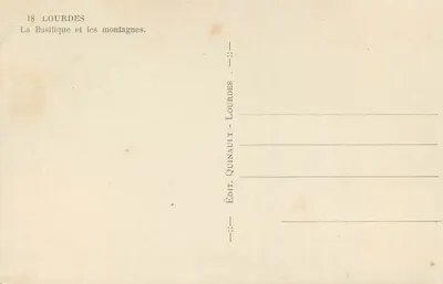 Lourdes — Bazylika i góry — Wyd. Quinault - Lourdes — Rewers