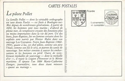 Boulogne-sur-Mer — O Piloto Pollet, Capitão do Bote de Salvamento — LL. n°277 — Verso